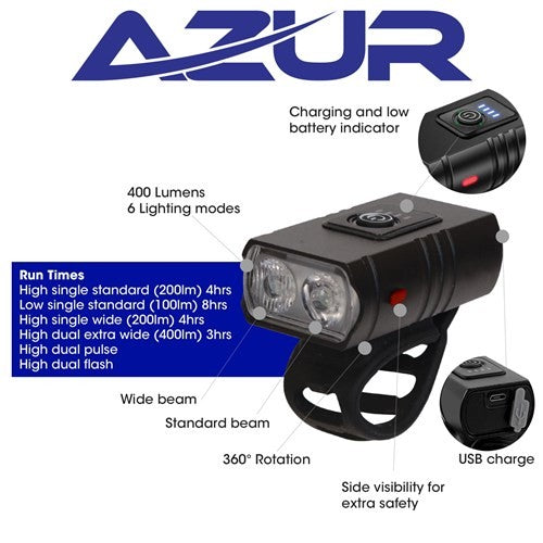Azur Venus 400 Lumen Headlight