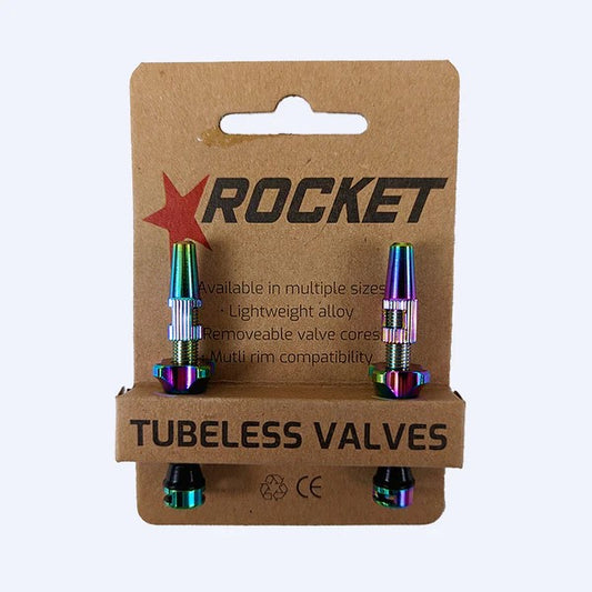 Rocket Tubeless Valves [valve:presta Valve Lgh:48mm Colour:oil Slick]