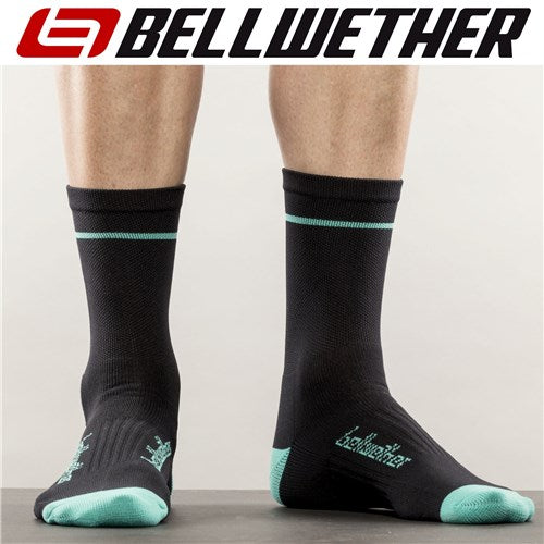 Socks Bellwether Optime [size:sm/med Colour:black/aqua]