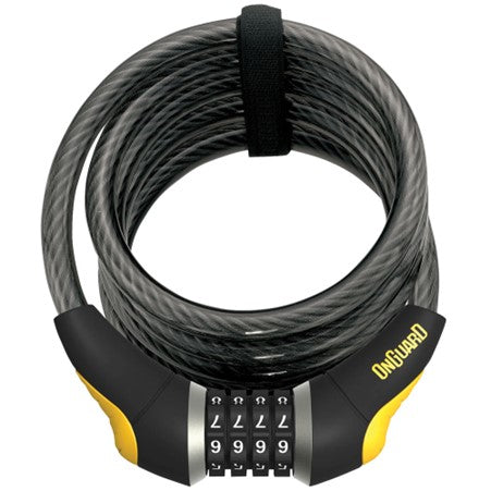 Locks Onguard Doberman Coil Cable Combo [size:185cm X 15mm]