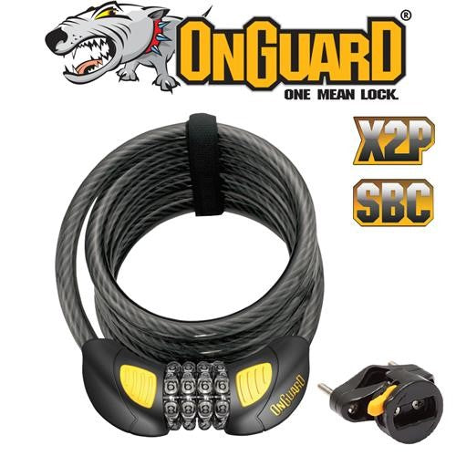 Onguard Doberman Coil Cable Combo Lock [size:185cm X 10mm] 