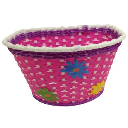 Rascal Kids Front Basket [size:270x200x170mm Colour:pink + Flowers]