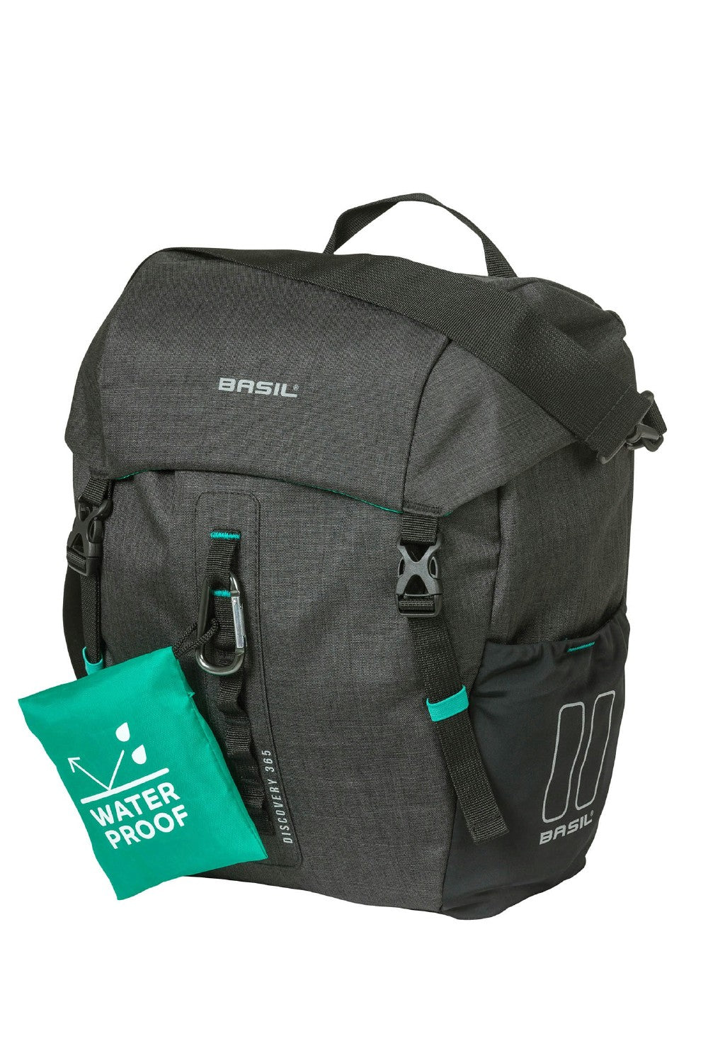 Basil Discovery Single Pannier Bag [size:9l Colour:black/teal]