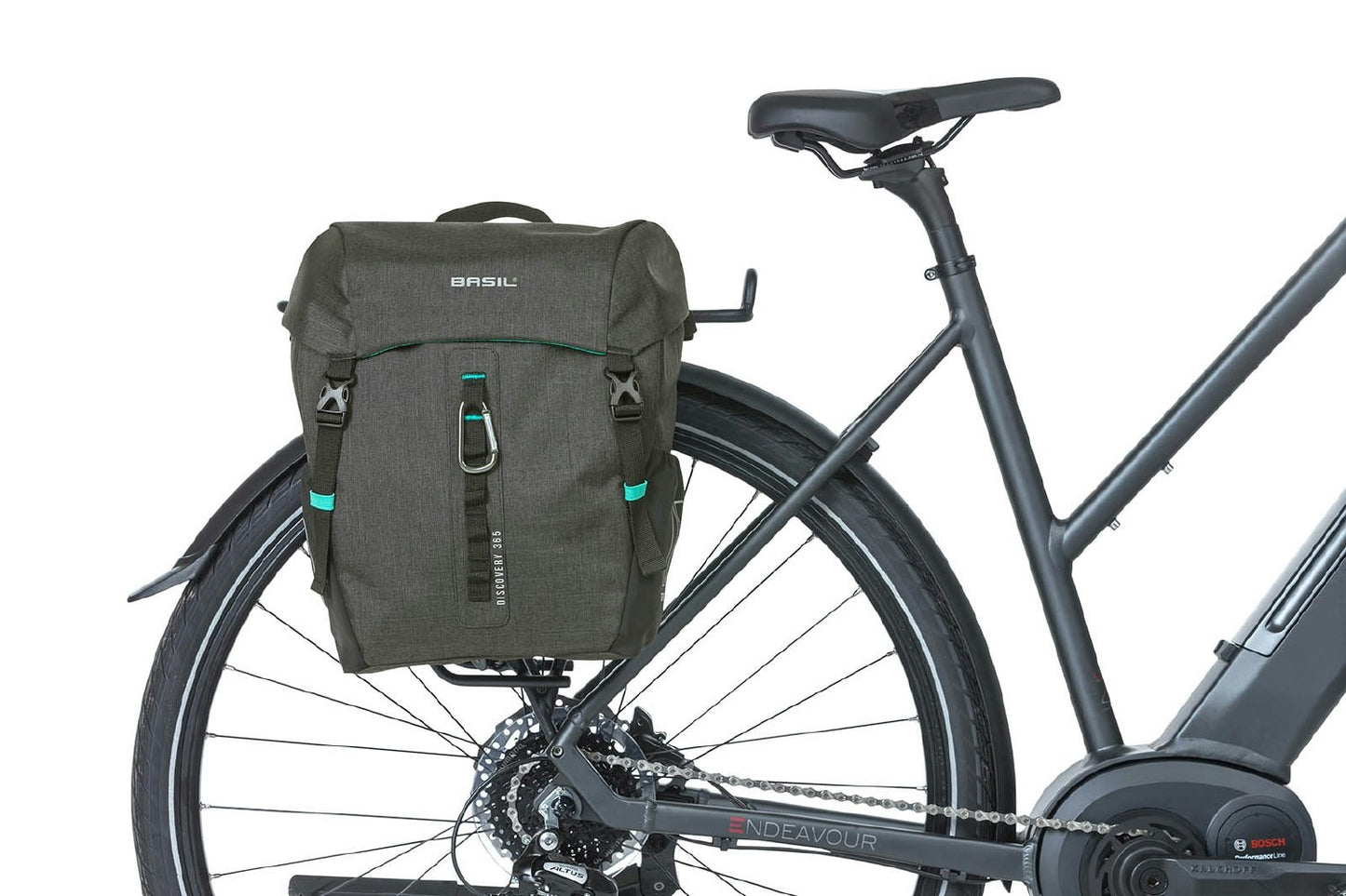Basil Discovery Single Pannier Bag [size:9l Colour:black/teal]