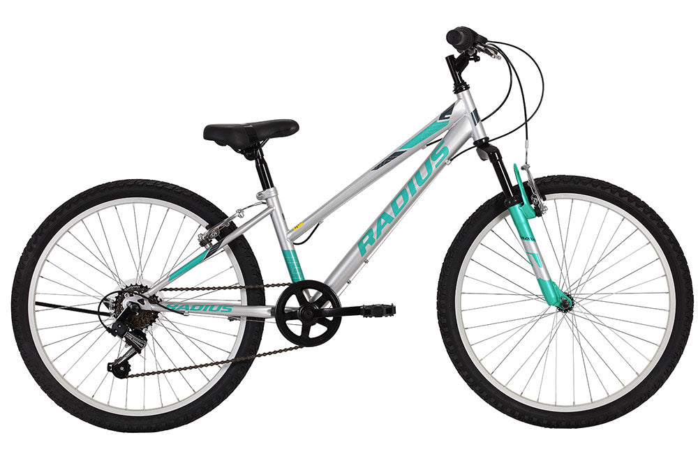 2026 Radius Lynx 24" Kids Mountain Bike [size:24" Colour:chrome/turqoise/charcoal]