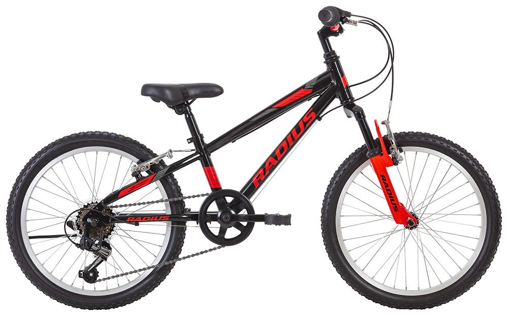 2025 Radius Trailraiser Al 20" Kids Mountain Bike [size:one Size Colour:black/red/charcoal]