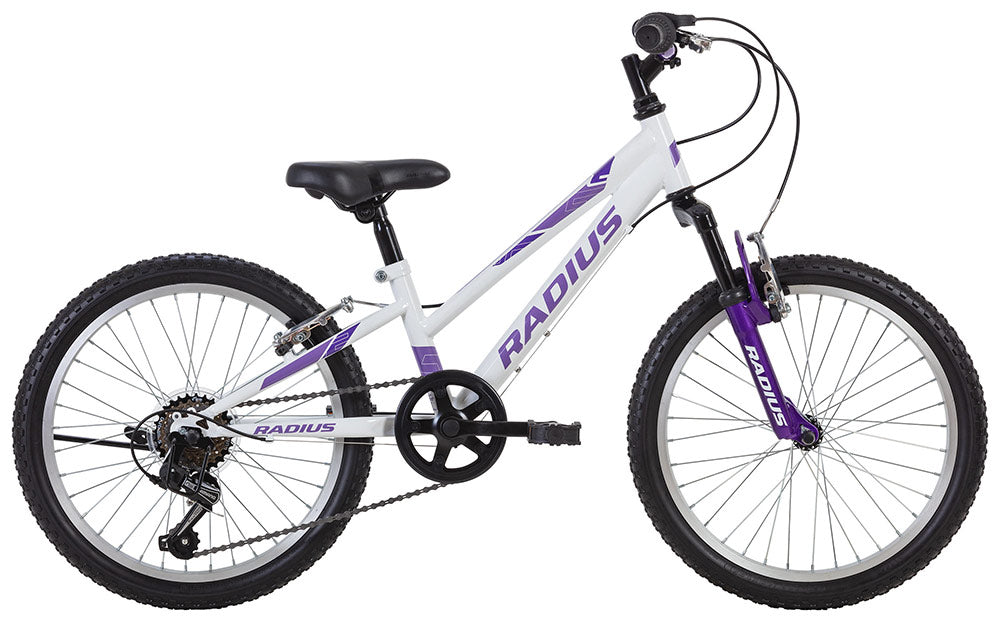 2026 Radius Ponytrail 20" Kids Mountain Bike [size:20" Colour:white/purple/lavender]
