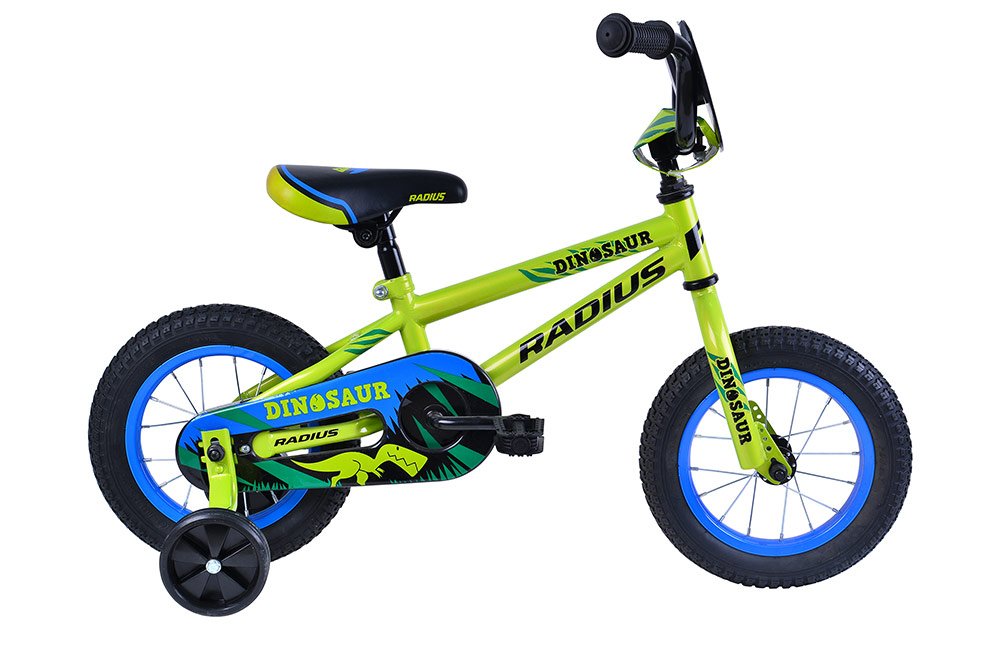 2026 Radius Dinosaur 12" Kids Bike [size:12" Colour:gloss Lime/blue/black]