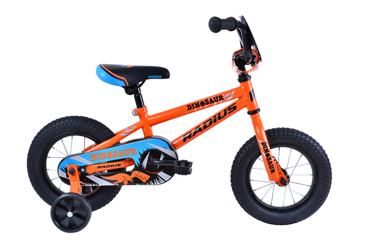 2026 Radius Dinosaur 12" Kids Bike [size:12" Colour:orange/blue/black]