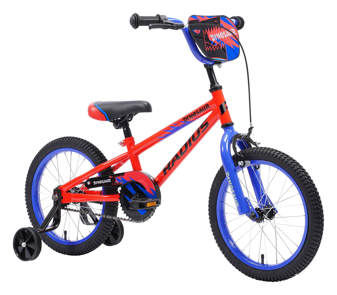 2026 Radius Dinosaur 16" Kids Bike [size:16" Colour:red/blue]