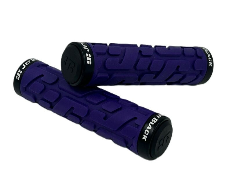 Jetblack Rivet Lock On Grips [colour:purple W/ Black Rings]