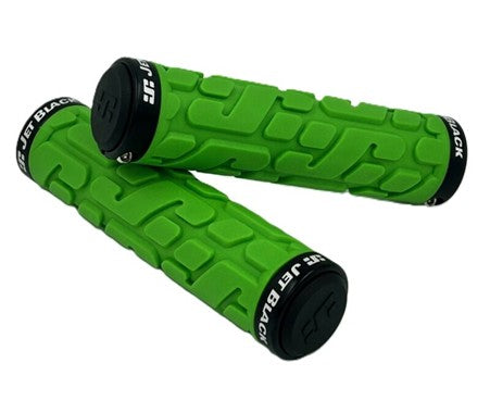 Jetblack Rivet Lock On Grips [colour:green W/ Black Rings]