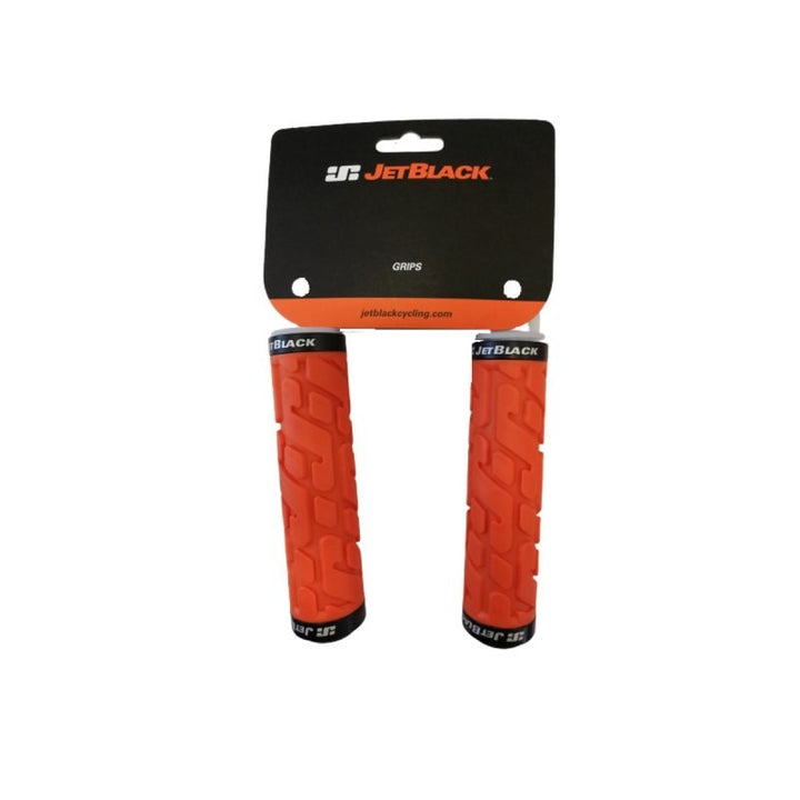 Jetblack Rivet Lock On Grips [colour:orange W/ Black Rings]