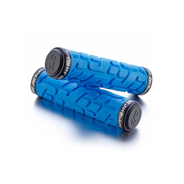 Jetblack Rivet Lock On Grips [colour:blue W/ Black Rings]