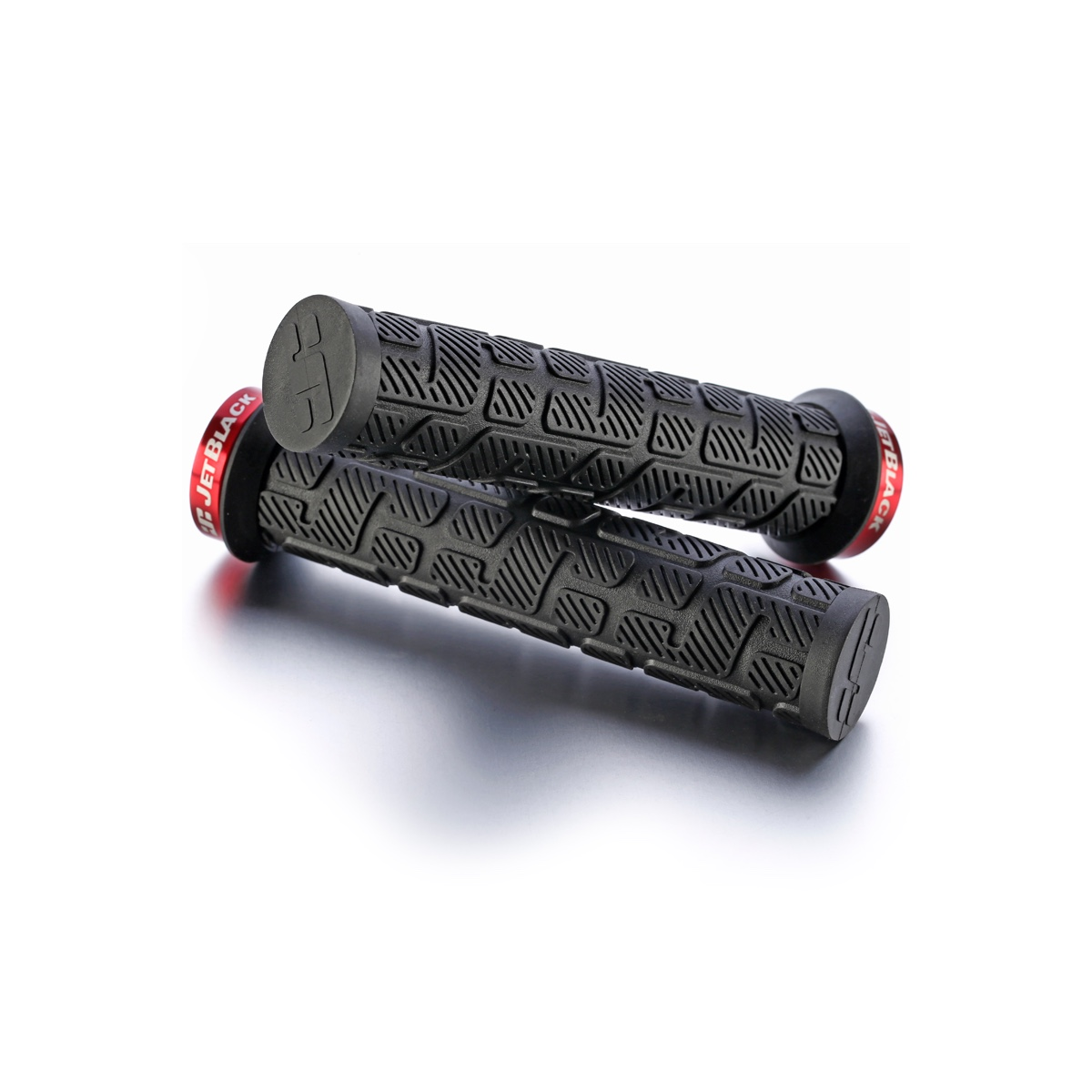 Grips Jetblack Rip Single Sided Lock On [colour:black/red Rings] 