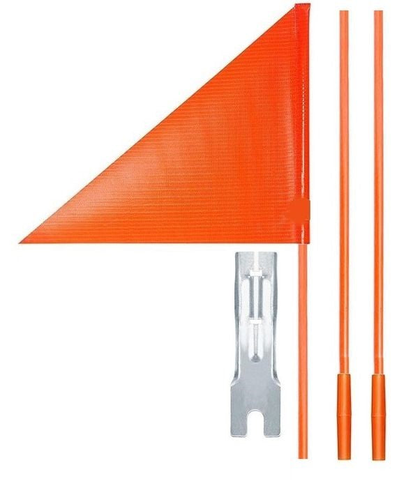Bikelane Orange Safety Flag 1.5m Long 3 Piece Pole 