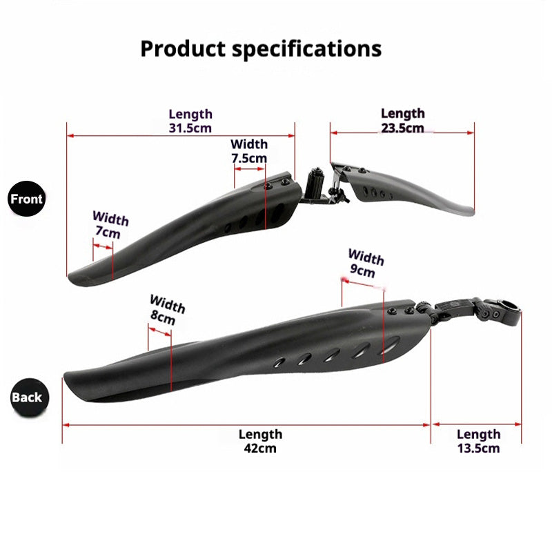 27.5 Mudguard Set 80mm Front And Rear For Tyres Up To 2.7 Inch