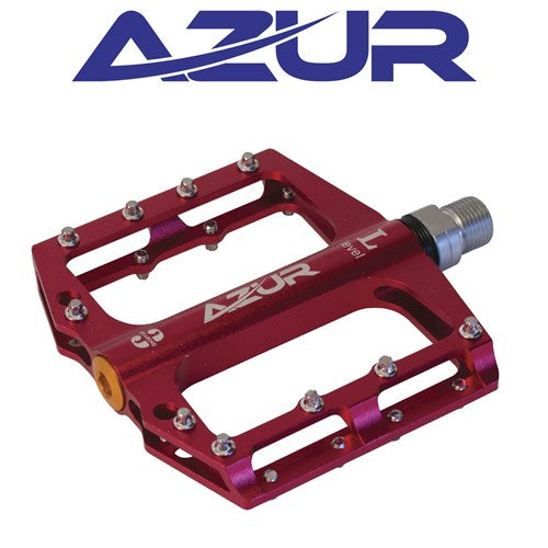Azur Clutch Pedals Flat Bike [size:9/16 Colour:red] 