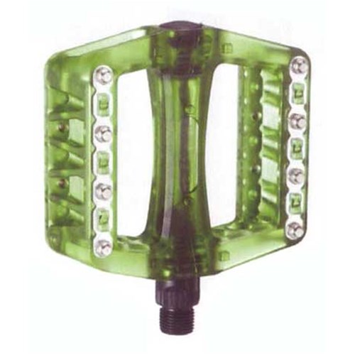 X-tech Bmx Plastic Pedal With Metal Pins [colour:clear Green] 