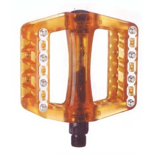 X-tech Bmx Plastic Pedal With Metal Pins [colour:clear Orange] 