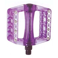 X-tech Bmx Plastic Pedal With Metal Pins [colour:clear Purple] 
